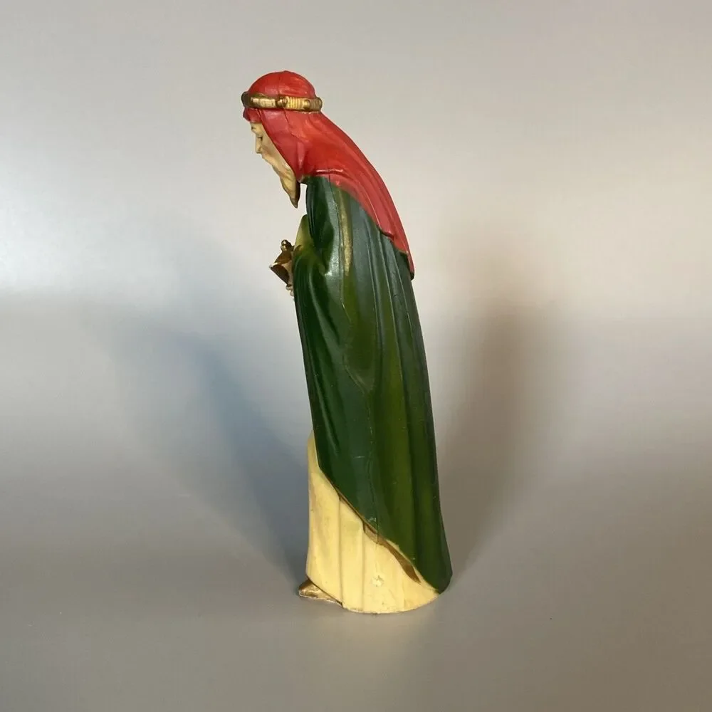 Vintage 5.25” WISE MAN Nativity Figure Hong Kong Hard Plastic #844